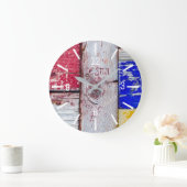 Funny Neoplasticism Holzkunst Stil anpassbar Große Wanduhr (Zuhause)