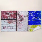 Funny Neoplasticism Holzkunst Stil anpassbar Strandtuch (Vorderseite)