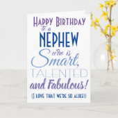 Funny Nephew Birthday Card Karte (Gelbe Blume)
