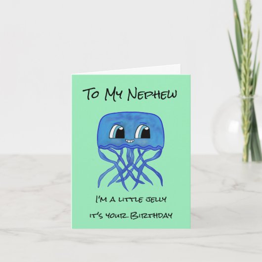 Funny Nephew Birthday Card - Quallen Karte (Vorderseite)