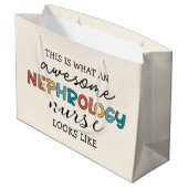 Funny Nephrology Nurse Phantastische Wertschätzung Große Geschenktüte (Rückseite Schrägansicht)