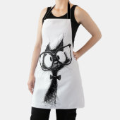 Funny Nerd Cat with Glasses & Bowtie Women's White Schürze (InSitu)