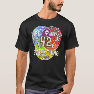 Funny Nerdy Bedeutung of Life 42 Venn Diagramm Mat T-Shirt
