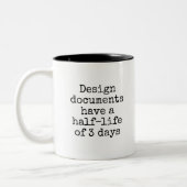 Funny Nerdy Design Document Office Zweifarbige Tasse (Links)