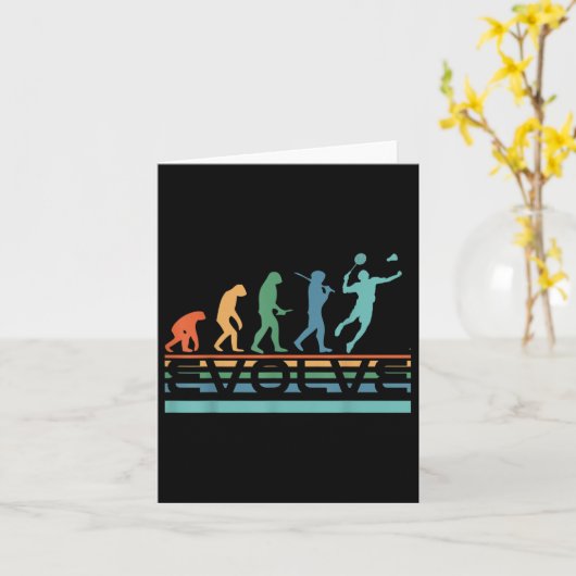 Funny Nerdy Evolve Badminton Player Evolution Spor Karte (Gelbe Blume)
