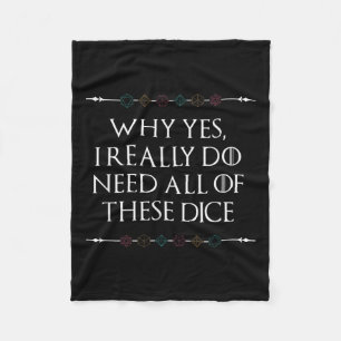 Funny Nerdy Gaming D20 Rpg Dice Sprichwort Quote G Fleecedecke