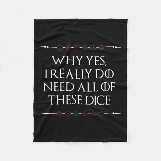 Funny Nerdy Gaming D20 Rpg Dice Sprichwort Quote G Fleecedecke (Vorderseite)