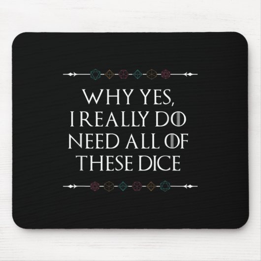 Funny Nerdy Gaming D20 Rpg Dice Sprichwort Quote G Mousepad (Vorne)