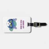 Funny Nerdy Hipster Cat mit Brillenhandschuhen aus Gepäckanhänger (Vorderseite horizontal)