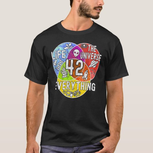 Funny Nerdy Meaning of Life 42 Venn Diagram Math T T-Shirt (Vorderseite)