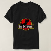 Funny Nerdy No Internet Dinosaur Computerwissensch T-Shirt (Design vorne)