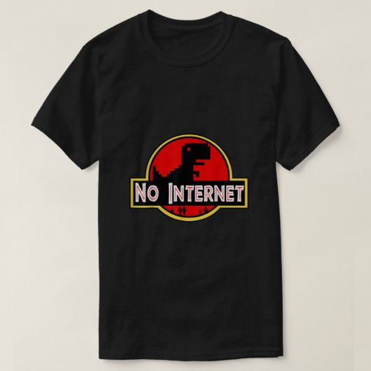 Funny Nerdy No Internet Dinosaur Computerwissensch T-Shirt (Design vorne)