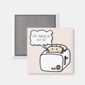 Funny Nervast Toast and Evil Toast Cartoon Magnet (Vorderseite/Rückseite)