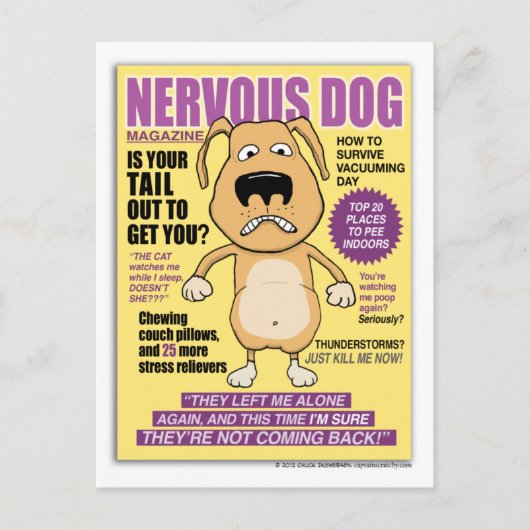 Funny Nervous Dog Magazine Postkarte (Vorderseite)