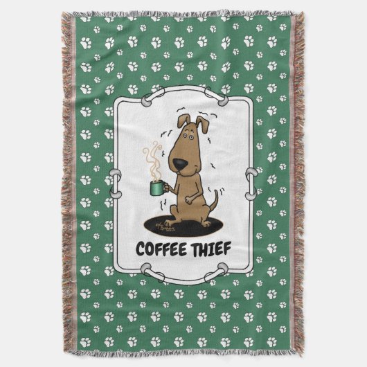 Funny Nervous Jittery Hound Hund auf Kaffee Decke (Vorderseite Vertikal)