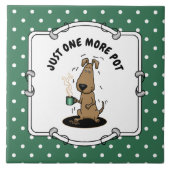 Funny Nervous Jittery Hound Hund auf Kaffee Fliese (Vorderseite)
