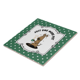 Funny Nervous Jittery Hound Hund auf Kaffee Fliese