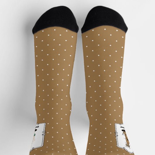 Funny Nervous Jittery Hound Hund auf Kaffee Socken (Oben)