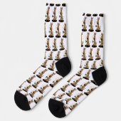 Funny Nervous Jittery Hound Hund auf Kaffee Socken (Linkes Detail)