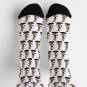 Funny Nervous Jittery Hound Hund auf Kaffee Socken (Oben)