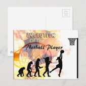 Funny Netball Player Evolution Thema Postkarte (Vorne/Hinten)