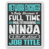 Funny Network Engineer Job Title Professionals Aufkleber (Vorderseite)