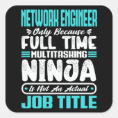 Funny Network Engineer Job Title Professionals Quadratischer Aufkleber (Vorderseite)