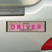 Funny neuer Treiber installiert Pink Black Autoaufkleber (Auf Auto)