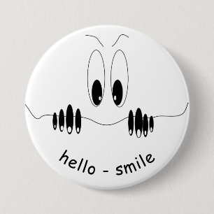 Funny Neugier Augen - Lächeln - Ihren Text/Farbe h Button