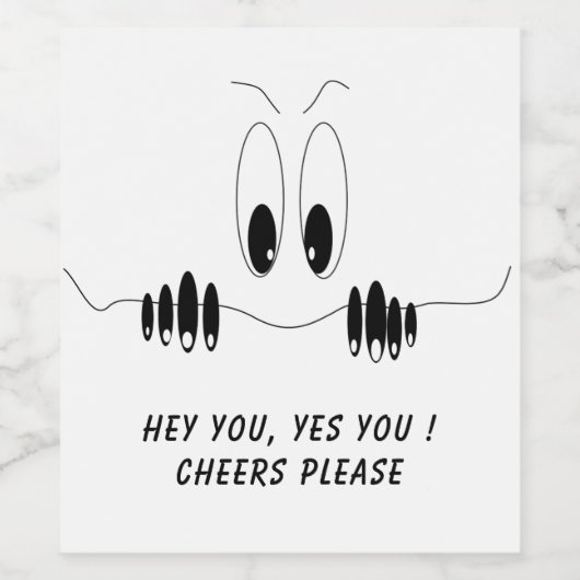 Funny Neugier Augen - Lächeln - Ihren Text/Farbe h Weinetikett (Einzelnes Label)