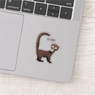Funny neugierig coatimundi Cartoon Illustration Aufkleber
