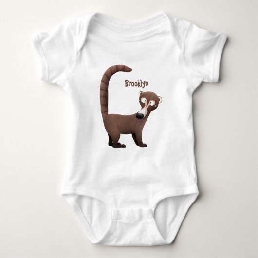 Funny neugierig coatimundi Cartoon Illustration Baby Strampler (Vorderseite)