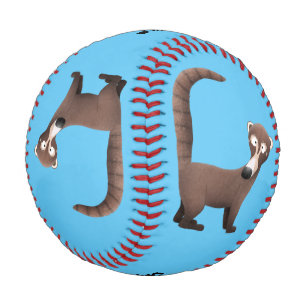 Funny neugierig coatimundi Cartoon Illustration Baseball