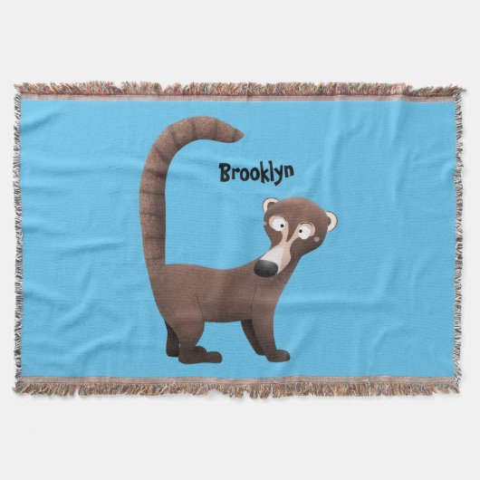 Funny neugierig coatimundi Cartoon Illustration Decke (Vorderseite)