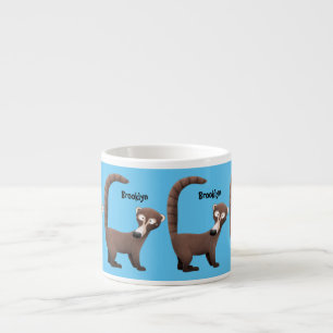 Funny neugierig coatimundi Cartoon Illustration Espressotasse