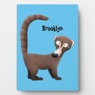 Funny neugierig coatimundi Cartoon Illustration Fotoplatte