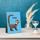 Funny neugierig coatimundi Cartoon Illustration Fotoplatte (Seite)