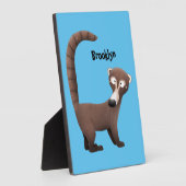 Funny neugierig coatimundi Cartoon Illustration Fotoplatte (Seite)