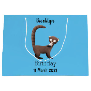Funny neugierig coatimundi Cartoon Illustration Große Geschenktüte