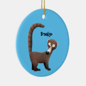 Funny neugierig coatimundi Cartoon Illustration Keramik Ornament (Rechts)