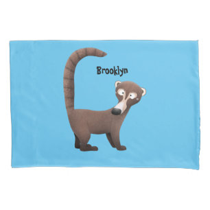 Funny neugierig coatimundi Cartoon Illustration Kissenbezug