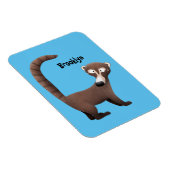 Funny neugierig coatimundi Cartoon Illustration Magnet (Rechte Seite)