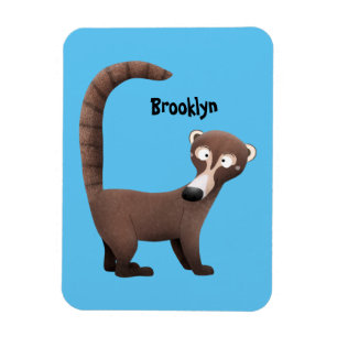 Funny neugierig coatimundi Cartoon Illustration Magnet