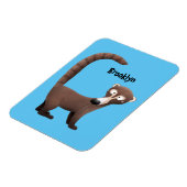 Funny neugierig coatimundi Cartoon Illustration Magnet (Linke Seite)