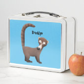 Funny neugierig coatimundi Cartoon Illustration Metall Brotdose (Beispiel)