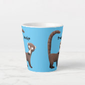 Funny neugierig coatimundi Cartoon Illustration Milchtasse (Vorderseite)