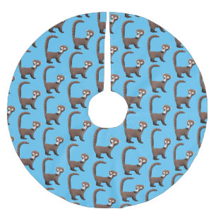 Funny neugierig coatimundi Cartoon Illustration Polyester Weihnachtsbaumdecke