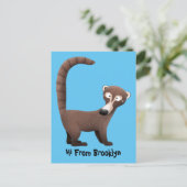 Funny neugierig coatimundi Cartoon Illustration Postkarte (Stehend Vorderseite)