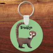 Funny neugierig coatimundi Cartoon Illustration Schlüsselanhänger (Vorderseite)