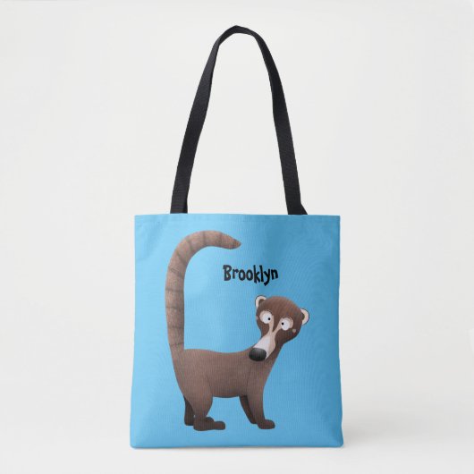 Funny neugierig coatimundi Cartoon Illustration Tasche (Vorderseite)